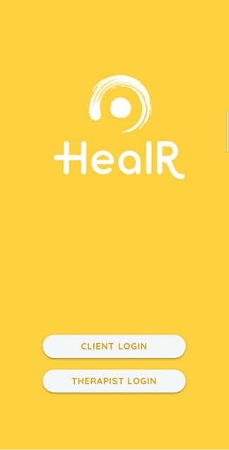 Healr wellbeing app screenshot