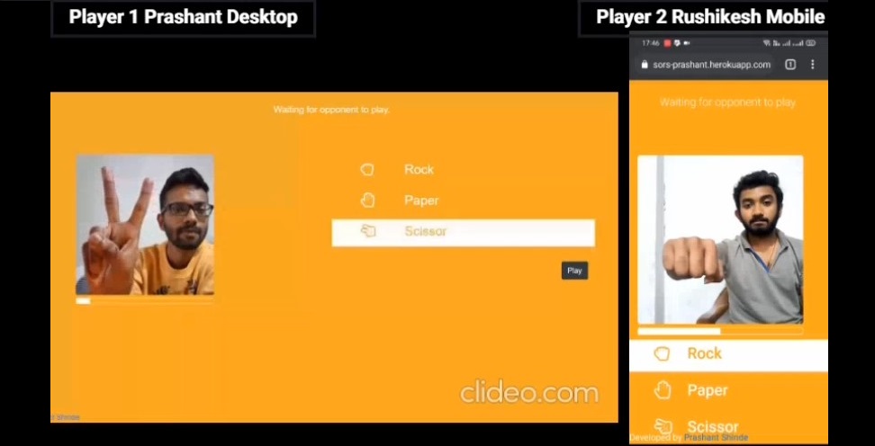 Gesture-controlled Rock Paper Scissors screenshot
